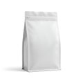 Standing white resealable pouch with zipper closure on a plain background Royalty Free Stock Photo