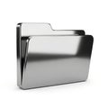 Modern metallic folder icon on a white background with a sleek design Royalty Free Stock Photo