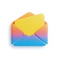 Colorful envelope icon with an open letter inside Royalty Free Stock Photo