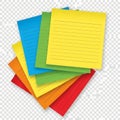 Colorful stack of lined paper sheets ready for writing or drawing tasks Royalty Free Stock Photo