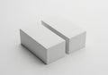 Two white rectangular blocks with a narrow gap between them on a white background Royalty Free Stock Photo