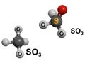 Sulfur trioxide molecules isolated on white background Royalty Free Stock Photo