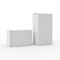 Two tall rectangular boxes standing upright against a white background Royalty Free Stock Photo