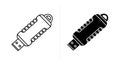 USB Flash Drive Icon Outline and Solid Fill Vector Graphics storage memory Royalty Free Stock Photo