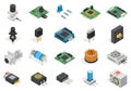 Assorted electronic components and modules for circuit building and prototyping Royalty Free Stock Photo