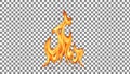 Orange flame on transparent background Royalty Free Stock Photo