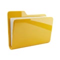 A close-up view of a yellow folder with a slightly open flap, showcasing its texture and color Royalty Free Stock Photo