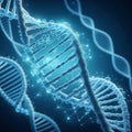 Image DNA double helix model with a blue gradient background Royalty Free Stock Photo