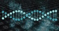 Image of dna strand with binary coding data processing Royalty Free Stock Photo