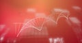 Image of dna strand, binary coding and data processing