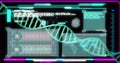 Image of dna strand over data processing on black background Royalty Free Stock Photo