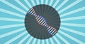 Image of dna strand over stripes spinning Royalty Free Stock Photo