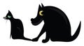 Image of dog cat and mouse - cat and mouse, vector or color illustration