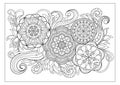 Image with doodle mandalas and tangle elements