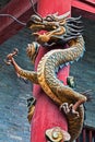Image of a dragon carved on a pillar, Daxu, China Royalty Free Stock Photo