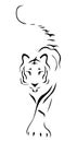 The image is a drawing of a cat, featuring simple lines and minimal details.