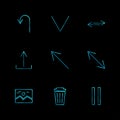 image , dust bin , pause , arrows , directions , avatar , download , upload , apps , user interface , eps icons set vector Royalty Free Stock Photo