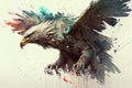 Image of an eagle flaps its wings. Birds. Wildlife Animals. Illustration, generative AI