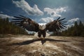 Image of an eagle flying in the forest, Bird, Wildlife Animals., Generative AI, Illustration Royalty Free Stock Photo