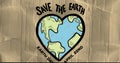Image of earth day text over heart shape globe Royalty Free Stock Photo