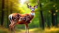 Enchanting Wilderness: Cute Spotted Deer Amidst Nature's Tapestry