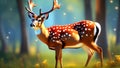 Enchanting Wilderness: Cute Spotted Deer Amidst Nature's Tapestry