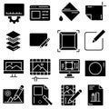 Image editing icon vector set. online editor illustration sign collection. program interface symbol or logo.