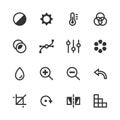 Image editing vector icons. Contrast, brightness, hue, color, filter, curve, levels symbols