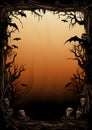 Eerie halloween frame border