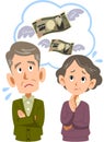 Elderly couple money wasteful expenses household expenses Royalty Free Stock Photo