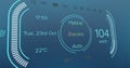 Image of electric car digital interface on blue background Royalty Free Stock Photo