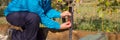 Electrician at work installing and repairing the photocell of an automatic gate