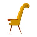 Image of elegant armchair. Vector illustration of yellow elegant piece of furniture for sitting on white.