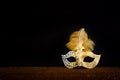 Image of elegant venetian mask over black background Royalty Free Stock Photo