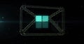 Image of email icon over squares and data loading