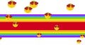 Image of emoji icons with rainbow lines on white background