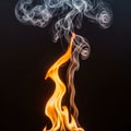 The image emphasizes the natural beauty and complexity of fire dynamics Royalty Free Stock Photo