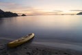 Empty canoe on the beach