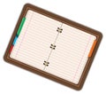 Image of empty notebook, pocketbook, diary. Cartoon illustration on white background.