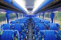 Empty passenger seats in the tour bus