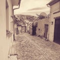 Image of empty street in old town Sighisoara