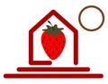 House with strawberry, food, nutrition, isolated.