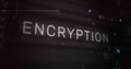 Image of encryption text and digital data processing over black background Royalty Free Stock Photo