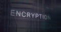 Image of encryption text and digital data processing over computer servers Royalty Free Stock Photo