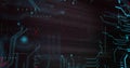 Image of encryption text over data processing