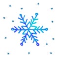 image with an enlarged isolated painted snowflake