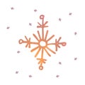 image with an enlarged isolated painted snowflake