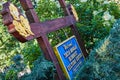 Entrance sign to Tibetan Mongolian Buddhist Cultural Center in Bloomington Indiana