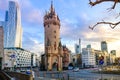 Is an image of the Eschenheimer Turm, a tower in the city of Frankfurt, Germany