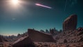 An Image Of An Excellent View Of A Desert With A Shooting Star AI Generative